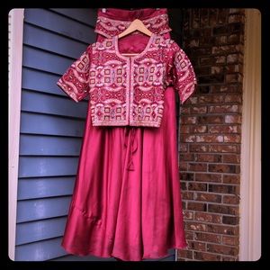 Lehenga Choli (Indian outfit: Magenta)
